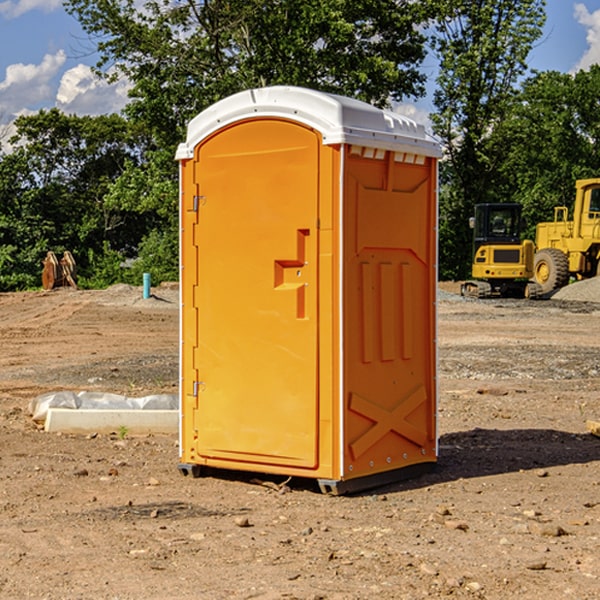 how often are the portable restrooms cleaned and serviced during a rental period in Earlsboro OK